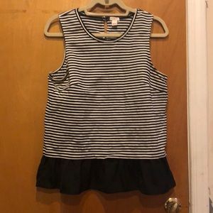 J. Crew Factory knit peplum top, size M